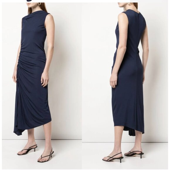 Sies Marjan Drapiertes Midi Dress in Blue Women’s Size 4 - Picture 1 of 8